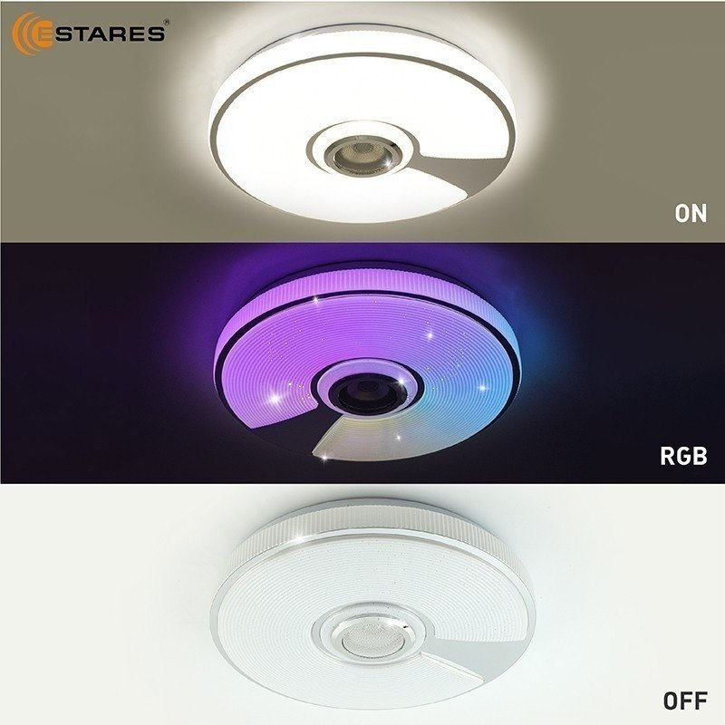 Припотолочная люстра Estares Song RGB 60W R-APP-380x70-WHITE/CHROME/SHINY-220-IP20