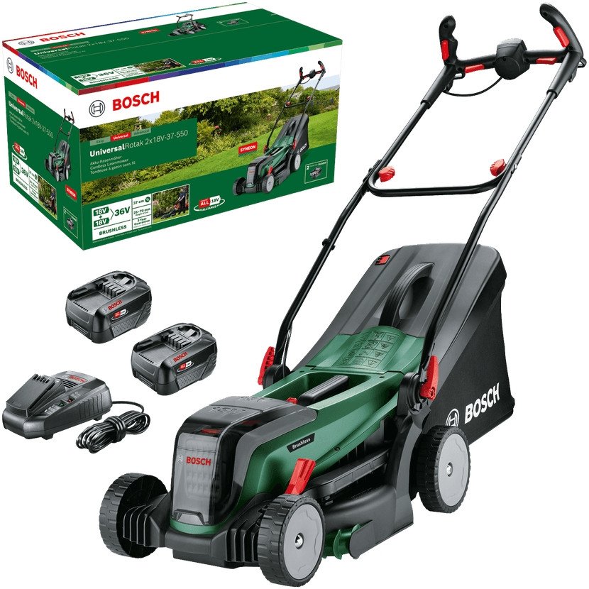 Газонокосилка Bosch UniversalRotak 2x18V-37-550 06008B9E00 (с 2-мя АКБ)