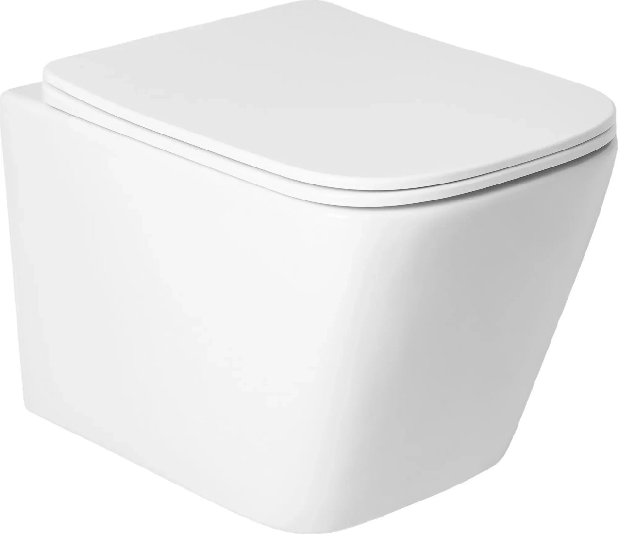Унитаз подвесной Saniteco KW-9004WS + 501 + K02-W (с кнопкой, белый)