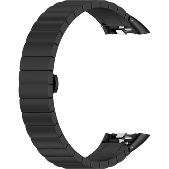 Браслет Rumi Snake металлический блочный для Huawei Band 6 / Honor Band 6 (черный)