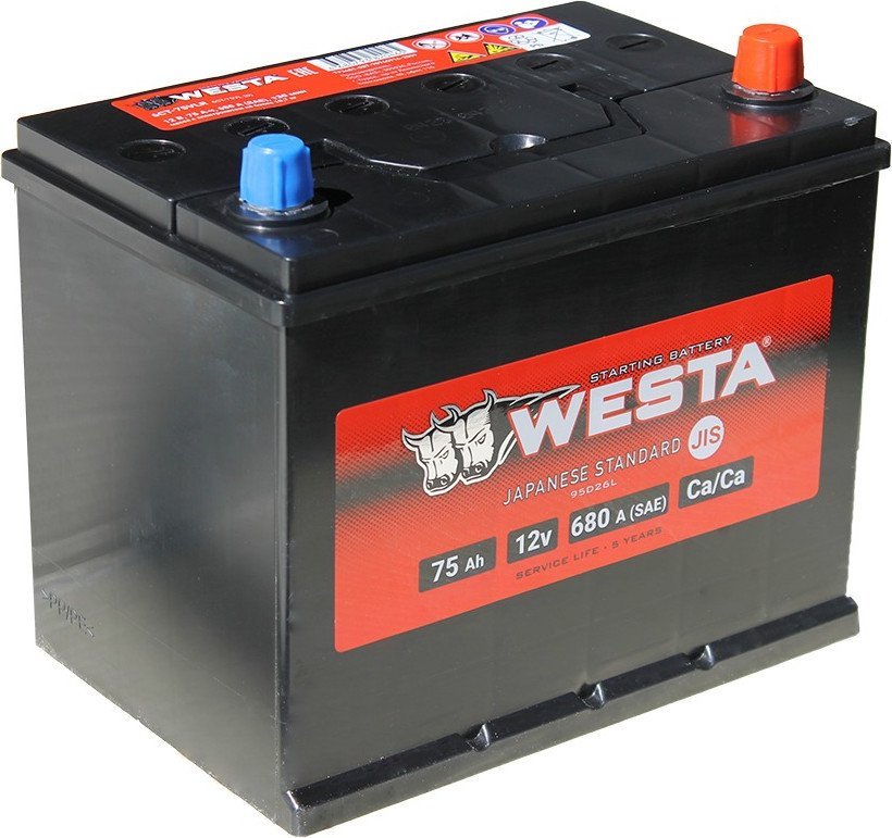 Автомобильный аккумулятор Westa Asia JIS 6СТ-75 VLR Euro СTA00024 (75 А·ч)