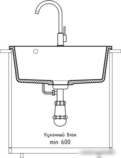 Кухонная мойка GranFest QUARZ GF-UR-658 (черный)