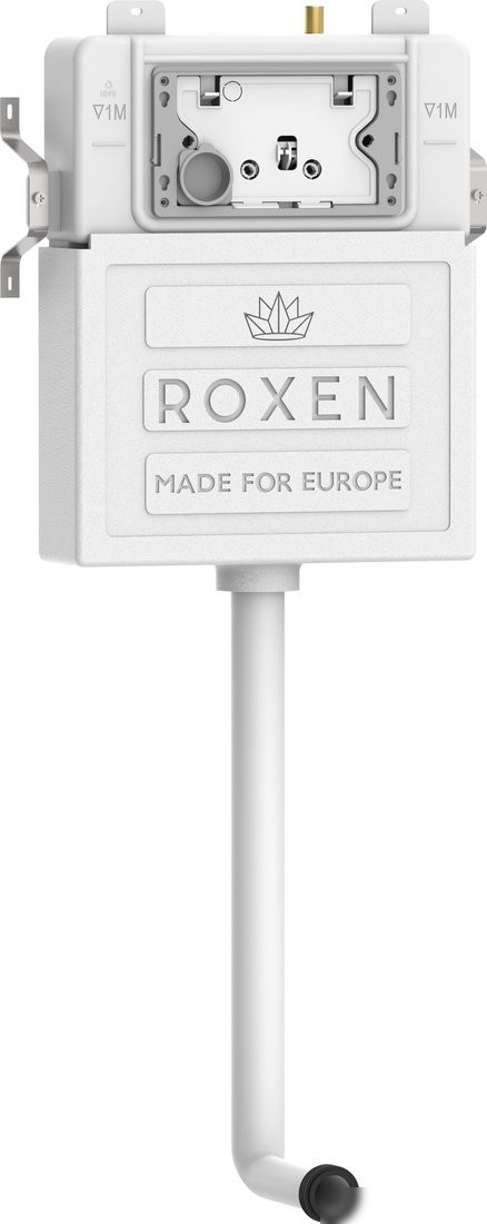 Унитаз приставной Roxen Antares в комплекте с инсталляцией Roxen Attach 5 в 1 968415 (кнопка: брашированное золото)