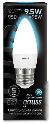 Светодиодная лампа Gauss LED Candle E27 9.5 Вт 4100 К 103102210
