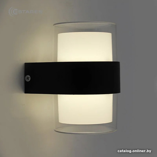 Уличный настенный светильник Estares Valo 9W R-4000K-100x110x133-BLACK/CLEAR-220-IP54