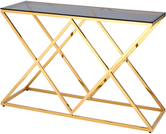Консольный стол Stool Group Инсигния 115x30 ECST-026-TG-SK (стекло Smoke/сталь золото)