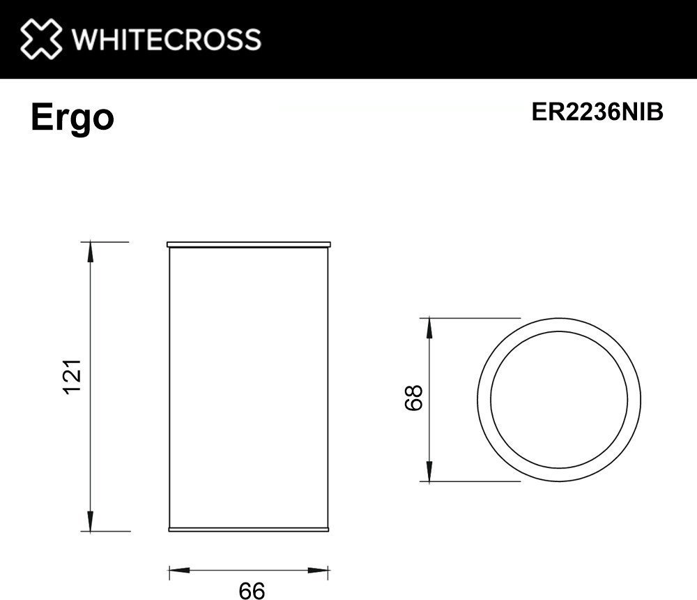 Стакан для зубной щетки и пасты Whitecross Ergo ER2236GM (оружейная сталь)