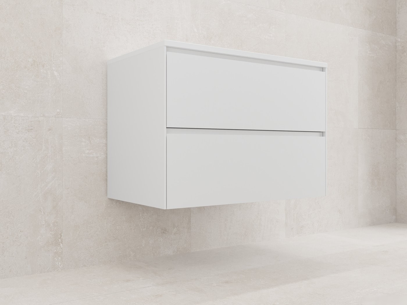 Symbolite Тумба под умывальник Лима 80 Line Plus 2 ящика (подвесная, белый матовый)