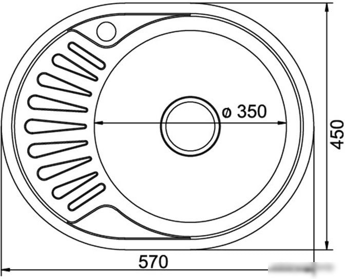 Кухонная мойка Mixline 528191 (правая, полированная, 0.6 мм)
