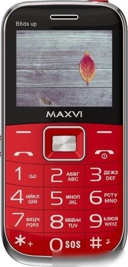 Кнопочный телефон Maxvi B6ds up (красный)