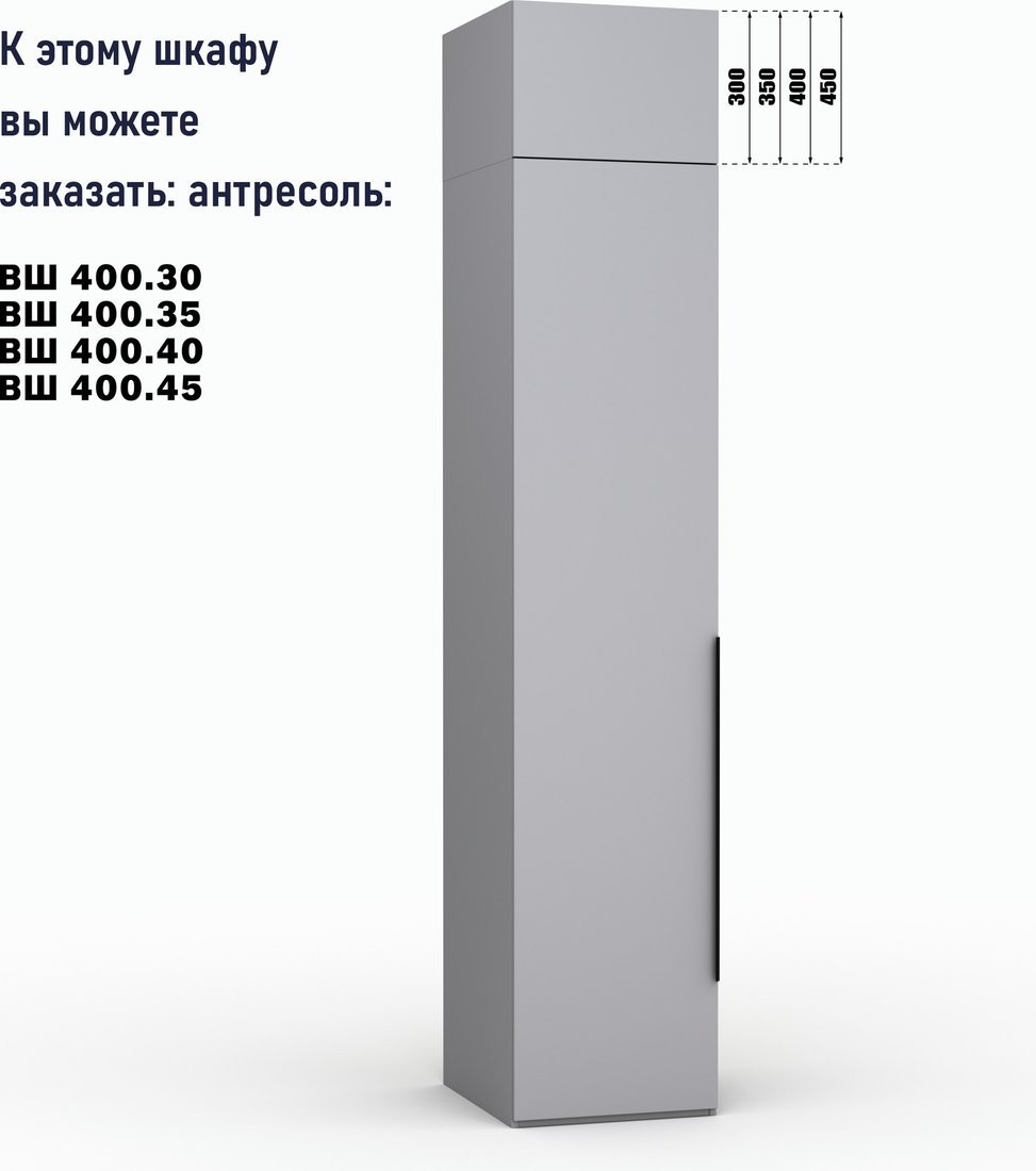 Шкаф распашной Кастанье Модерн Ш400 (серый шифер)