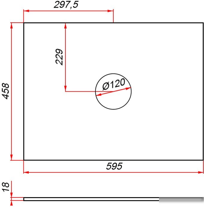 ЗОВ Столешница CLDSP18W595458C1 (белый)