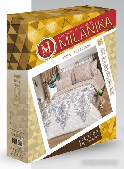Постельное белье Milanika Медальон Евро (поплин)