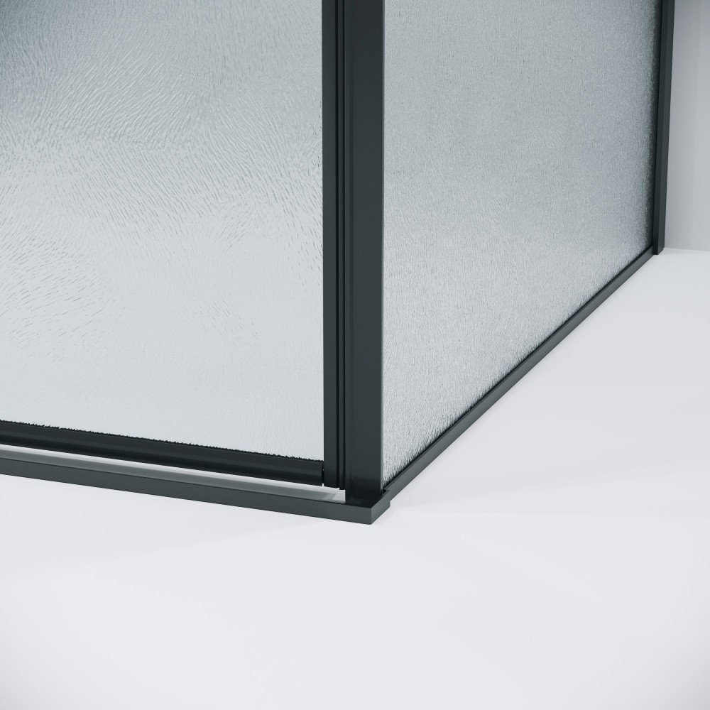 Душевой уголок Grossman Galaxy 100x90x195 120.K33.01.1090.21.02 (черный матовый/стекло шиншилла)