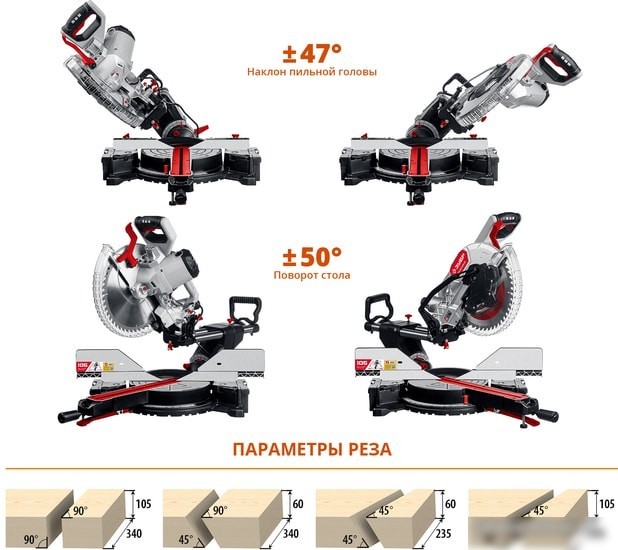 Торцовочная пила Зубр ЗПТ-305-1800 ПЛ