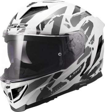 Мотошлем LS2 FF818 Storm III Kaos (XS, белый/серый)