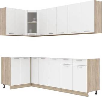 Готовая кухня Интерлиния Мила 12x25 без столешницы (белый платинум)