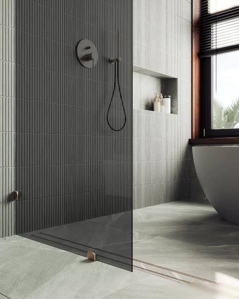 Душевая стенка MaybahGlass 79x195 MGD-274-2 (графитовое стекло/бронза)