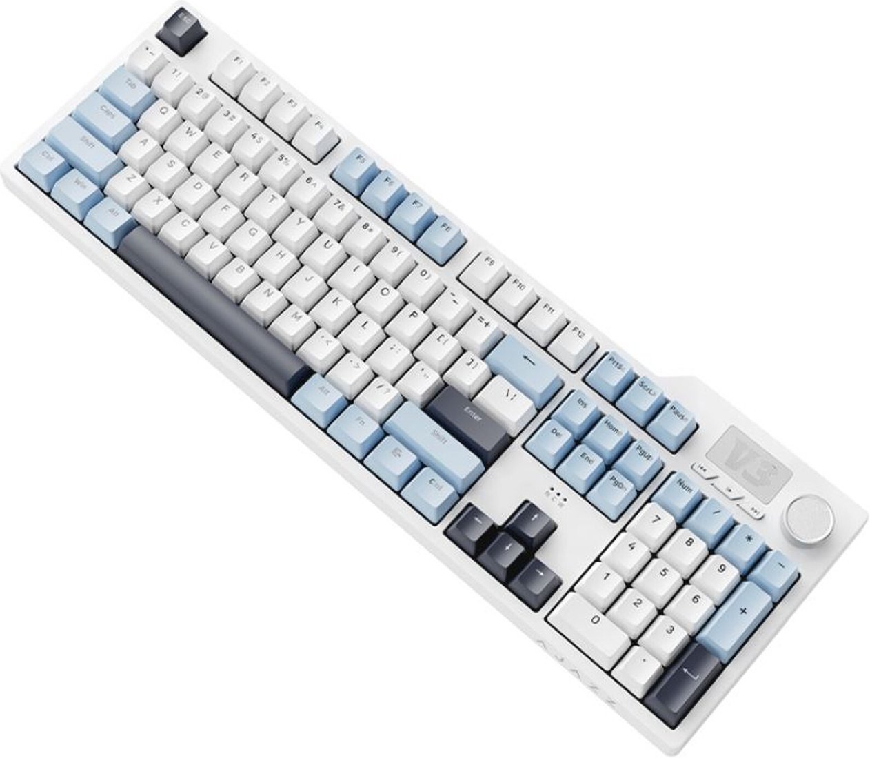 Клавиатура Ajazz AK35I V3 (синий/белый/черный, Ajazz Sea Salt)
