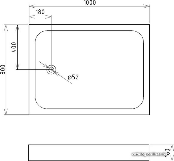 Душевой поддон Gemy ST15T 100x80