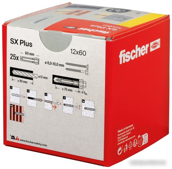 Дюбель универсальный Fischer SX Plus 12x60 568012 (25 шт)