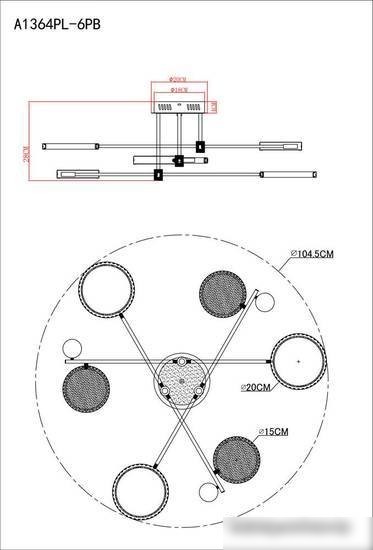 Люстра средней высоты Arte Lamp Holly A1364PL-6PB