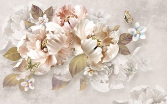Фотообои Vimala 3D Сюжет с цветами 270x400