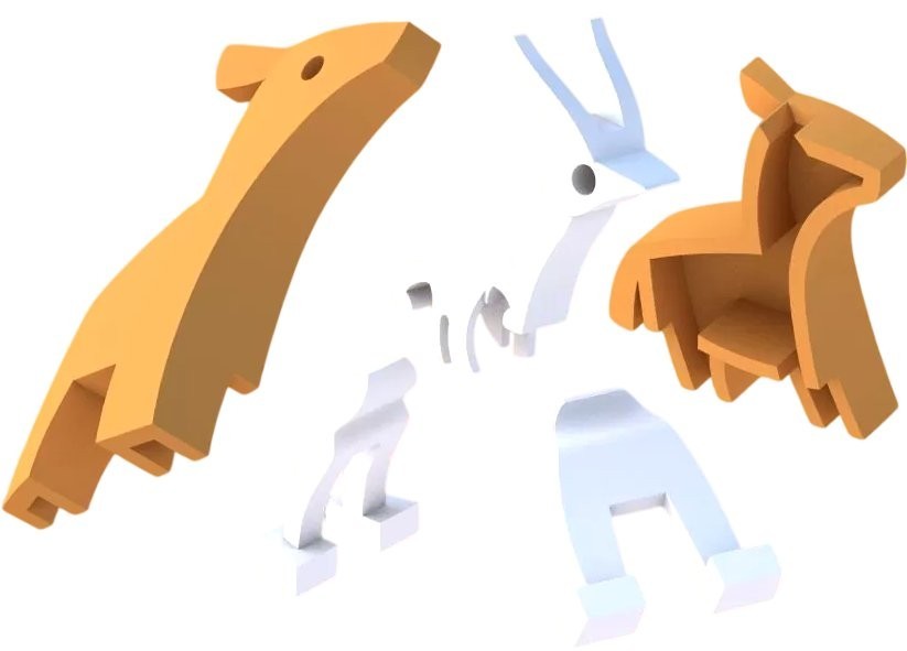 Магнитный конструктор Halftoys Animal Импала HAS002