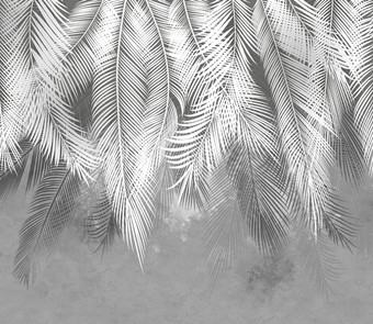 Фотообои Citydecor Пальмовые листья (серые гранж) 300x260