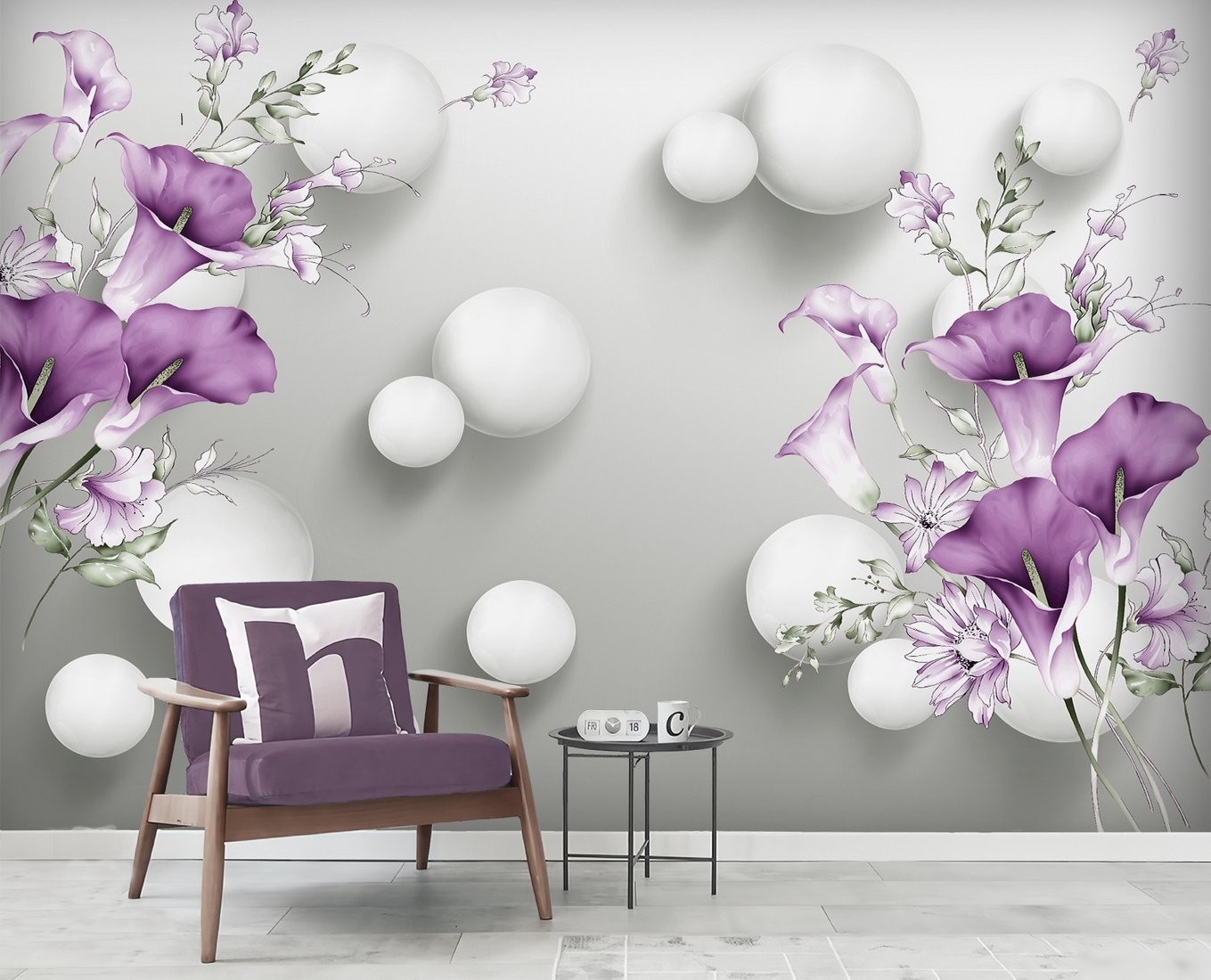 Фотообои Vimala 3D Сиреневые каллы 270x400