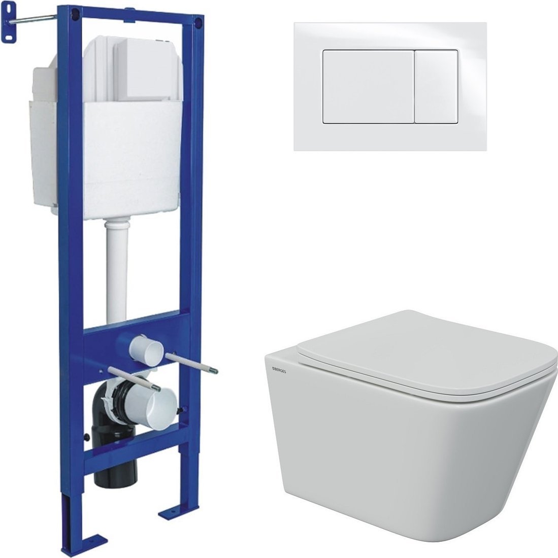 Унитаз подвесной Berges Wasserhaus Floe S Rimless + АТОМ 410 АТ-043368 (с сиденьем)