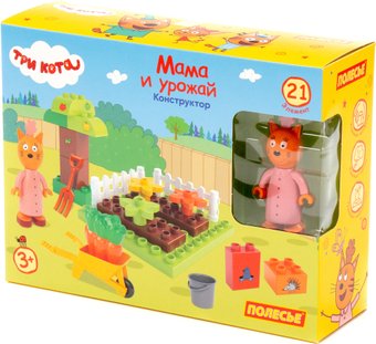 Конструктор Полесье Макси Три кота. Мама и урожай 77254 (21эл)