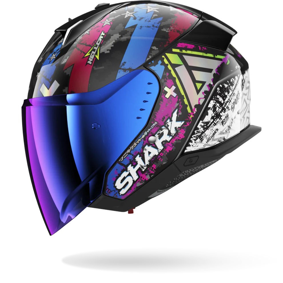 Мотошлем Shark Helmets Skwal i3 Jet Hellcat HE3510E-KUB-L (L, черный/хром/синий)