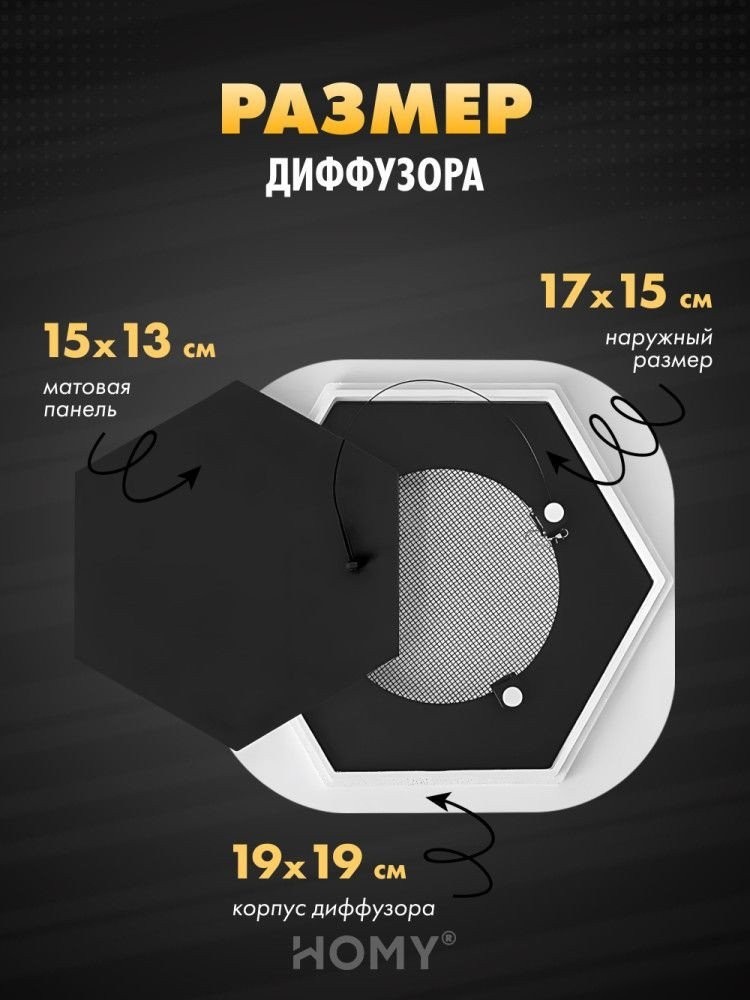 Вентиляционная решетка HOMY AIR гексагон AH100BS 17x15 (черная)