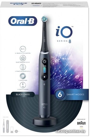 Электрическая зубная щетка Oral-B iO 8n (черный, 2 насадки)