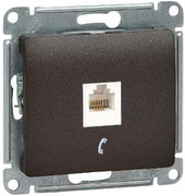 Розетка телефонная Schneider Electric Glossa GSL000881T (шоколад)