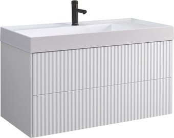 Belux Тумба с умывальником Сиртаки НП 100-02 + Триумф Тр 1000-02 (18, белый матовый)