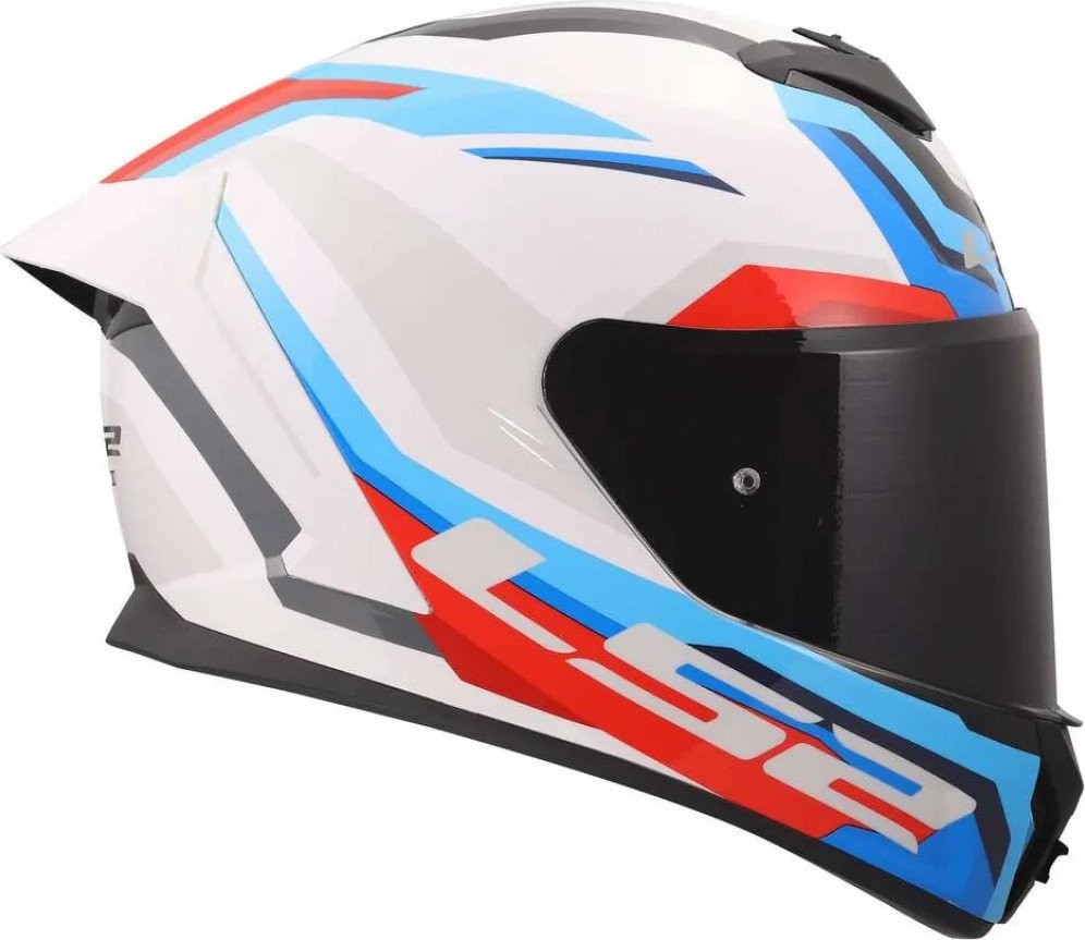 Мотошлем LS2 FF820 Rapid III Hyper (2XL, белый/синий/красный)