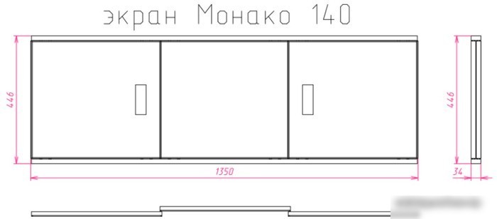 Экран под ванну Onika Монако 140 (белый)