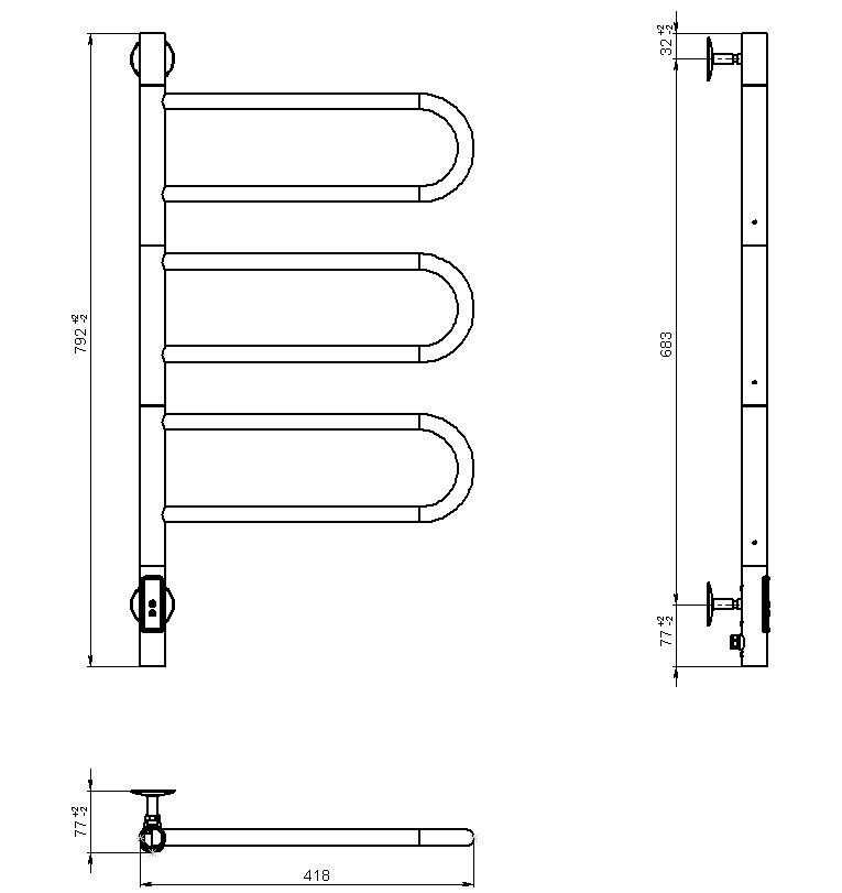 Полотенцесушитель Vincea VTD-1R2CE