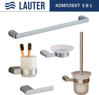 Набор аксессуаров для ванной Lauter 21SH1061 + 21SH1051 + 21SH1101 + 21SH70101 + 21SH1111 (Chrome, 5 предметов)