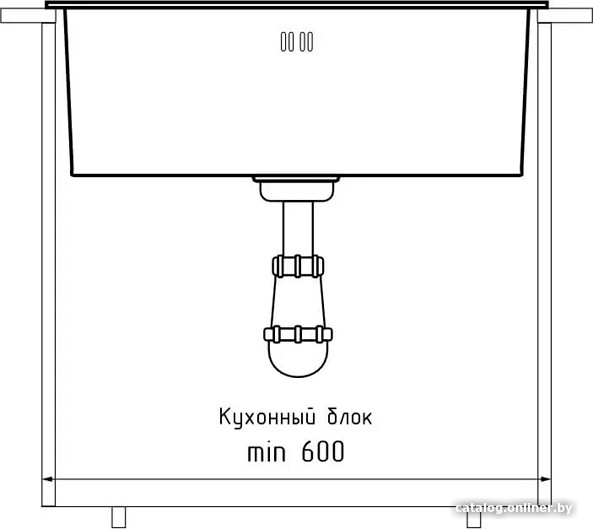 Кухонная мойка GranFest Metal нержавеющая сталь AISI 304 PVD GF-5344 графит (с сифоном)