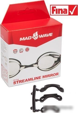Очки для плавания Mad Wave Streamline Mirror (красный)