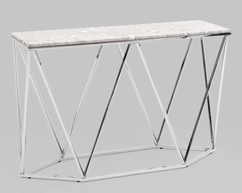 Консольный стол Stool Group Авалон 122x41 (серый мрамор/сталь серебро)