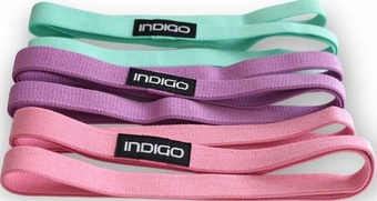 Набор фитнес резинок Indigo IN341 (3 шт, сиреневый/розовый/бирюзовый)