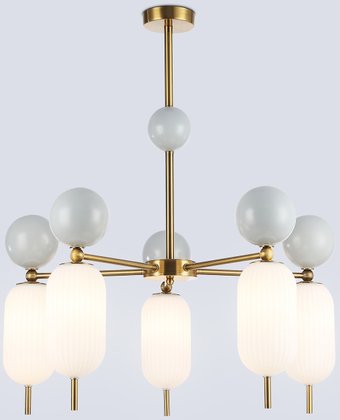 Подвесная люстра Ambrella light LH53104/5 BS/GR/FR (латунь/серый/белый матовый)