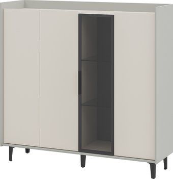 Шкаф-витрина Elva Эссен NEM04HS-3D1V-1360/400/1310 (30) (лунный камень/персидский жемчуг)