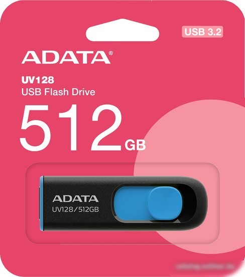 USB Flash ADATA DashDrive UV128 512GB (черный/синий)
