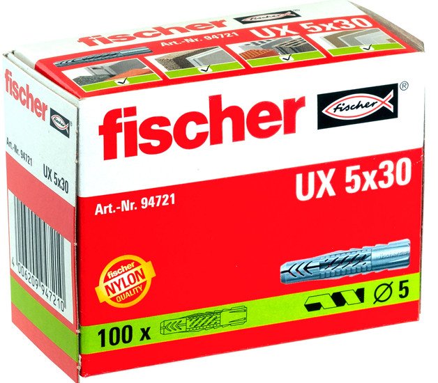 Дюбель универсальный Fischer UX 5x30 94721 (100 шт)