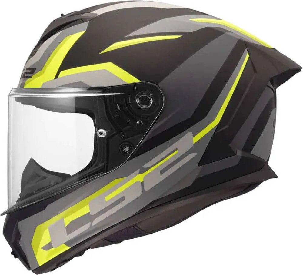 Мотошлем LS2 FF820 Rapid III Hyper (2XS, черный/желтый)